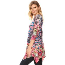 Womens White Mark Floral & Snake Print Marlene Tunic Top