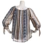 Juniors A. Byer Mix Print Mesh 3/4 Tie Sleeve Blouse - image 3