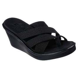 Womens Skechers Rumble On-Heat Maze Strappy Wedge Sandals