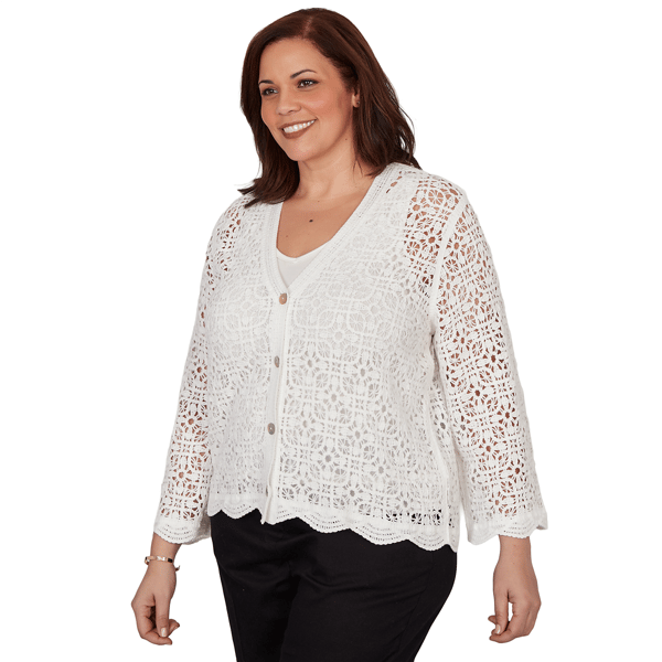 Plus Size Skye’s the Limit Sunny Blue Skies Lace Cardigan