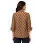 Womens Ali Miles 3/4 Cinched Sleeve Jacquard Dot Blouse - image 2