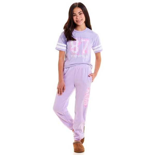 Girls &#40;7-12&#41; Aeropostale Short Sleeve Butterfly 87 Tee & Joggers
