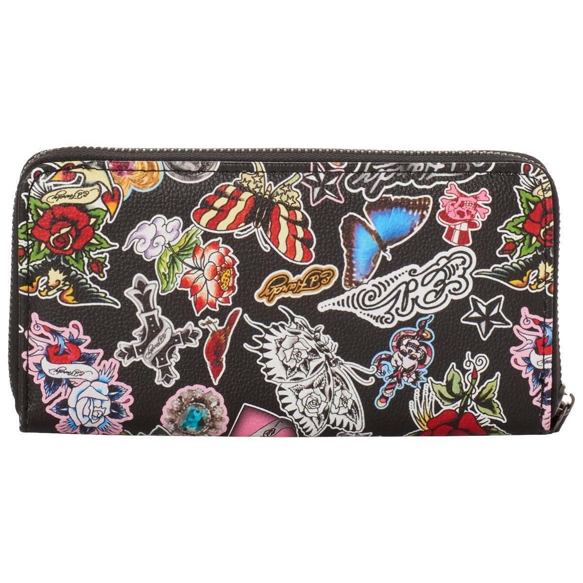 Womens Ed Hardy Renata Zip-Around Wallet