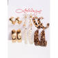 Ashley Gold-Tone Pearl & Leopard Hoop Earring Set - image 1