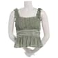 Juniors Trixxi Solid Bungee Strap Embroidered Smock Top - image 1