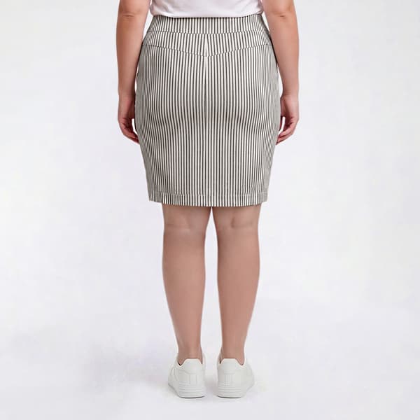 Plus Size Napa Valley Stripe Super Stretch Split Hem Skort
