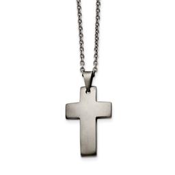 Mens Gentlemen's Classics(tm) Stainless Steel Brushed Cross Necklace