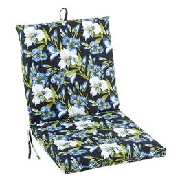 Jordan Manufacturing French Edge Chair Pad - Black/Blue Floral