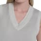 Womens DKNY Ribbed Double V Neck Ivory Solid Tank Top - image 4