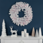 Northlight 24in. Pre-Lit Geneva Spruce White Christmas Wreath - image 3
