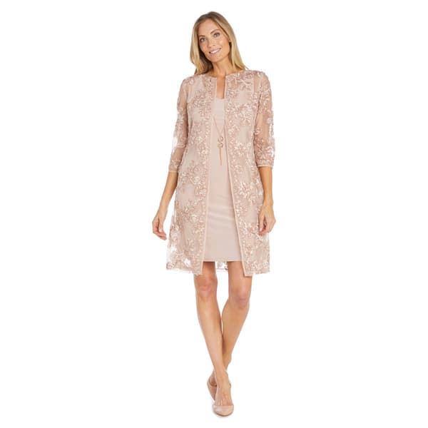 Womens R&M Richards Soutache Duster Jacket Dress