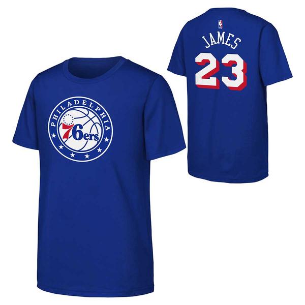 Boys (8-20) NBA Philadelphia 76ers Lebron James Name & Number Tee - image 