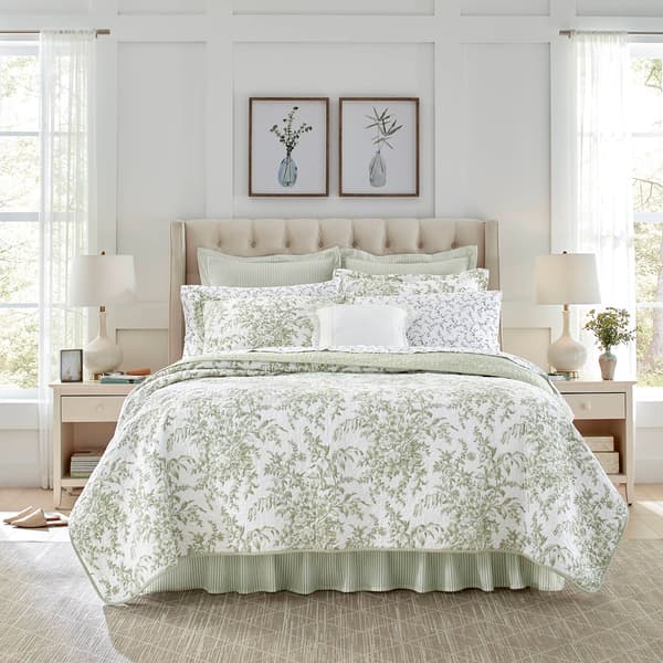 Laura Ashley Bedford Cotton Quilt Set - image 