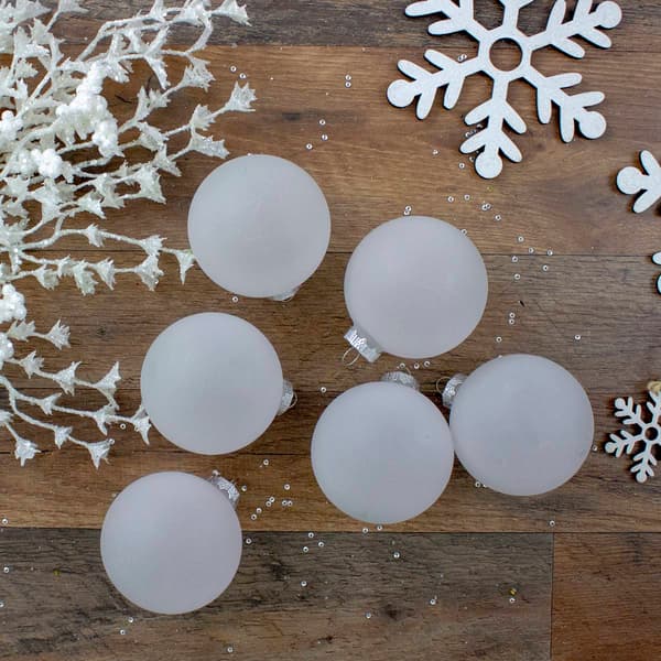 Northlight Seasonal 6ct. Frosted Glass Christmas Ball Ornaments