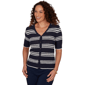 Petite Emaline Summer In The City Stripe Elbow Sleeve Cardigan - image 3