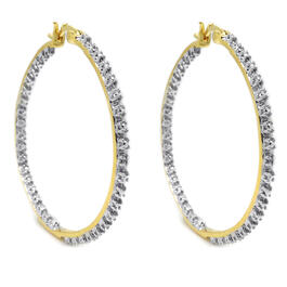 Accents by Gianni Argento Gold Plated Diamond Hoop Earrings