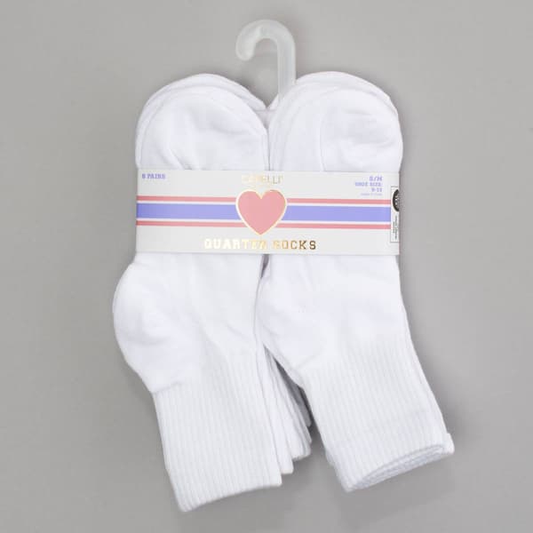 Girls Capelli(R) New York 8pk. Solid Quarter Socks - image 