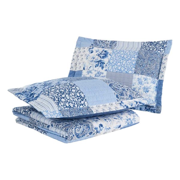 Laura Ashley® Paisley Patchwork 136 TC Reversible Quilt Set