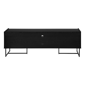 Monarch Specialties 72in. Black TV Stand with 2 Wood-Look Doors - image 6