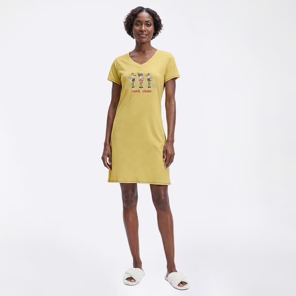 Womens Rene Rofe(R) Short Sleeve Beach Please Nightshirt - image 