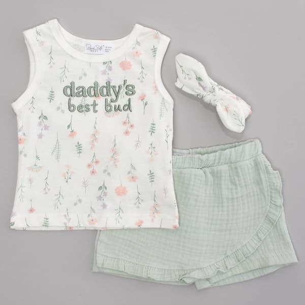 Toddler Girl Rene Rofe(R) 3pc. Dad''s Best Bud Tank Top & Skort Set - image 