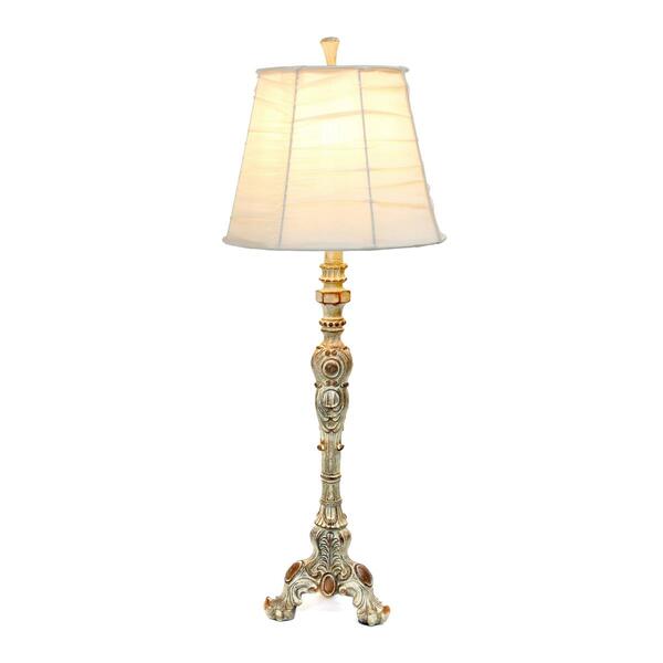Elegant Designs Antique Style Buffet Table Lamp w/Ruched Shade - image 