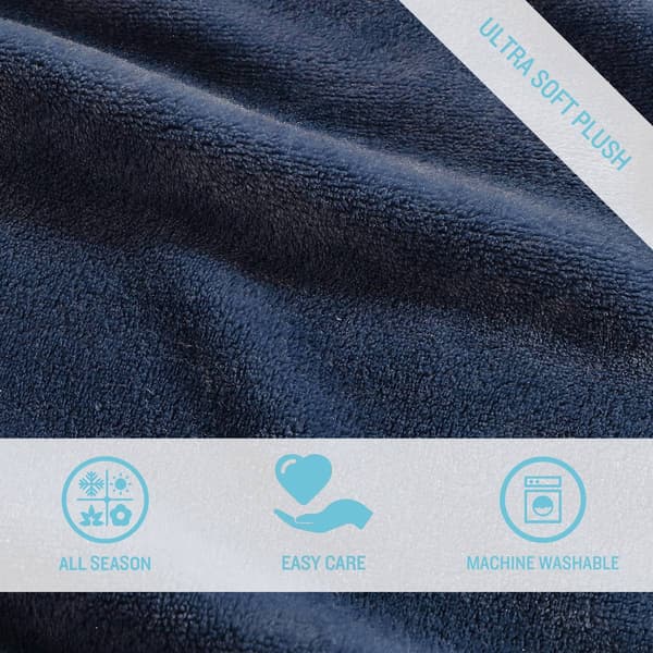 Tommy Bahama Ultra Soft Solid Plush-Fleece Reversible Blanket