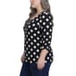 Plus Size NY Collection 3/4 Ruch Sleeve Dot Hacci Blouse - image 3