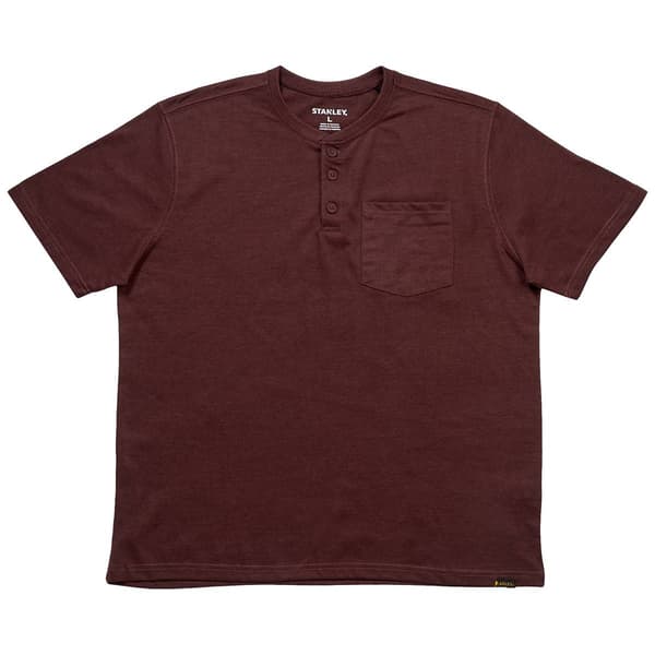 Mens Stanley® Chest Pocket Solid Henley Tee - image 