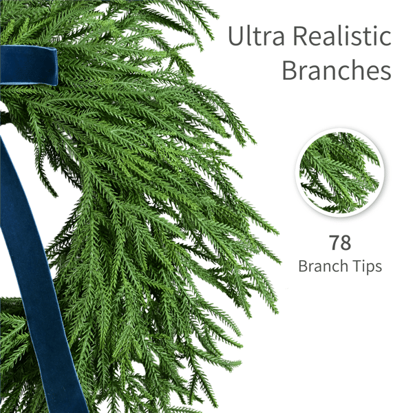 Puleo International 24in. Green Soft Spruce Artificial Wreath