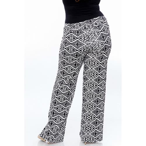 Plus Size White Mark Palazzo Pants