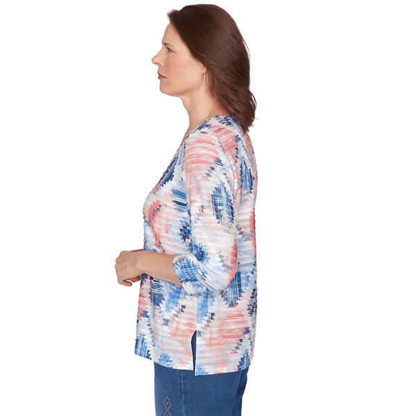 Petite Alfred Dunner Austin Aztec Diamond Blouse