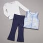 Girls (4-6x) Little Lass® 3pc. Quilted Vest w/ Tee & Legging Set - image 2