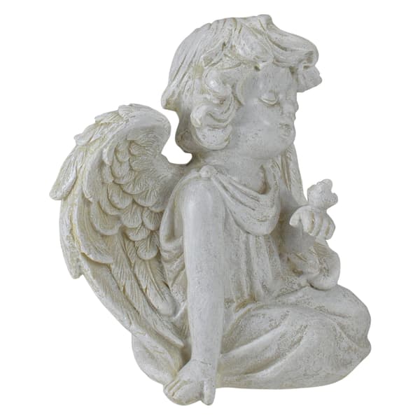 Northlight Seasonal 6.5in. Sitting Cherub Angel with Bird