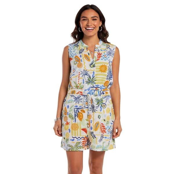 Womens Emma & Michele Fruit Drawstring Waist A-line Dress