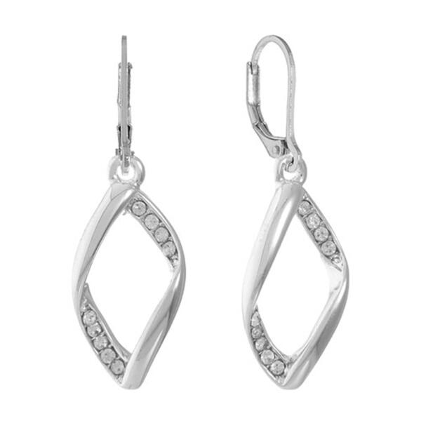 Gloria Vanderbilt Silver-Tone Wave Dangle Earrings - image 
