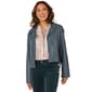 Women Long Sleeve Button Front Pleather Lace-Down Moto Jacket - image 1