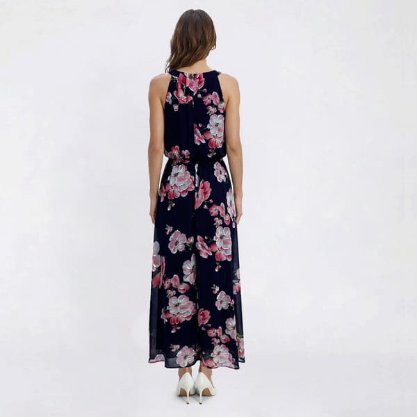 Petite Robbie Bee Sleeveless Chiffon Halter Neck Evening Gown