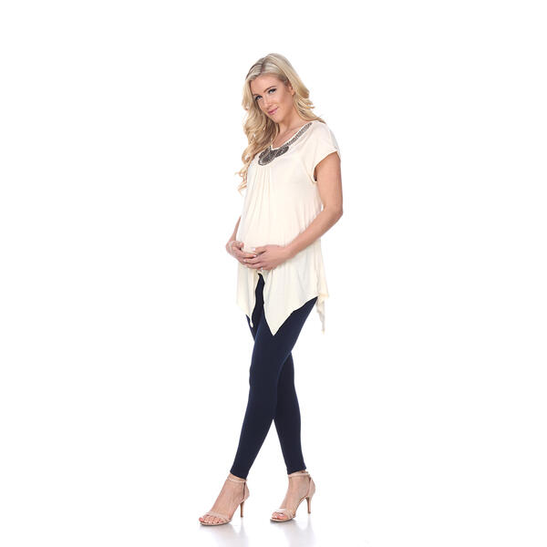 Womens White Mark Myla Embellished Tunic Maternity Top - image 