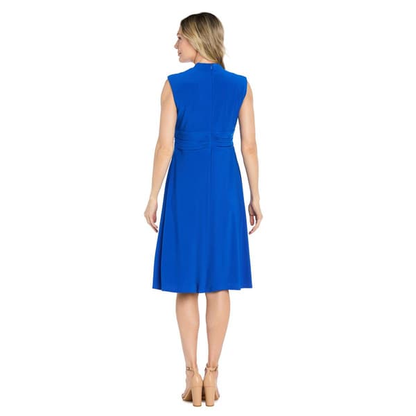 Womens R&M Richards Sleeveless Ruched Waist A-Line Dress