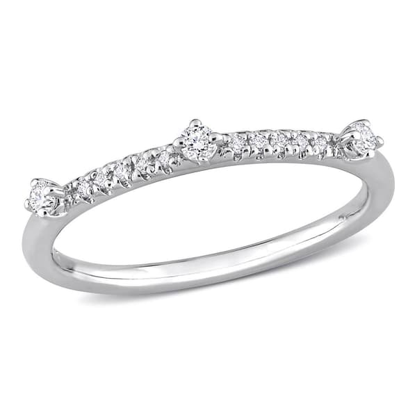 Platinum Plated 1/7ctw. Lab Grown Diamond Ring - image 