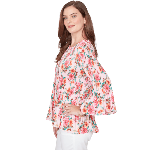Petite Ruby Rd. Renaissance Romance Bell Sleeve Floral Blouse