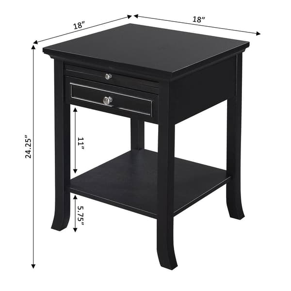 Convenience Concepts American Heritage Pull-Out Shelf End Table