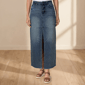 Womens MNK Denim Front Slit Five Pocket Maxi Skirt - image 1