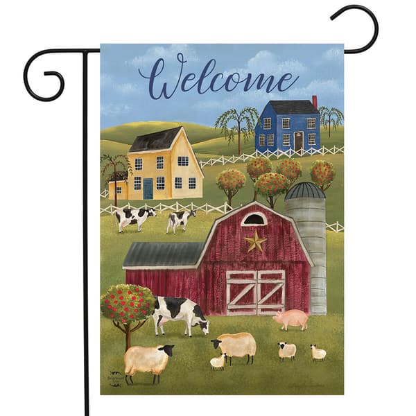 Spring Countryside Welcome Primitive Garden Flag - image 