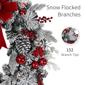 Puleo International 32in. LED Adorned Flocked Artificial Wreath - image 5
