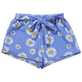 Girls &#40;7-12&#41; Dream Girl Tie Front Textured Knit Daisy Shorts