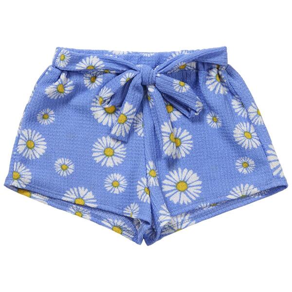 Girls &#40;7-12&#41; Dream Girl Tie Front Textured Knit Daisy Shorts - image 