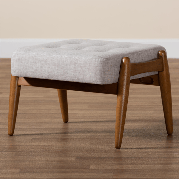 Baxton Studio Jeanine Japandi Wood Ottoman Footstool