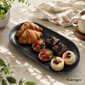 Sango Anderson Black Large Ceramic Serving Platters - Set of 2 - image 3